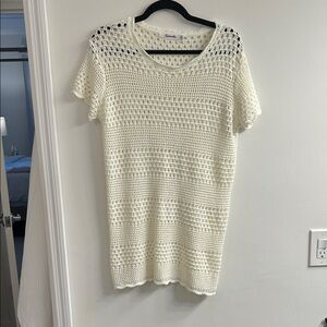 White Crochet Knit Cover Up